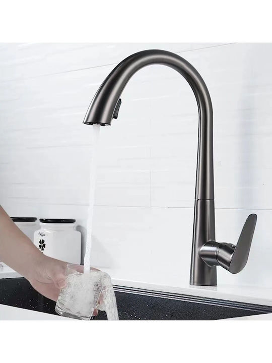 Kitchen Faucet Counter with Shower Gray