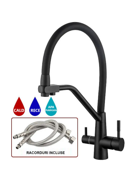 Kitchen Faucet Counter with Shower Gold