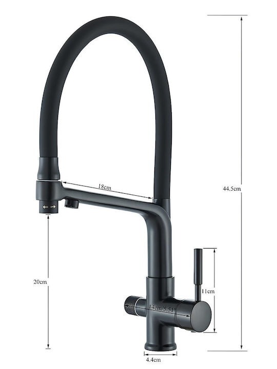 Kitchen Faucet Counter Flexible Black