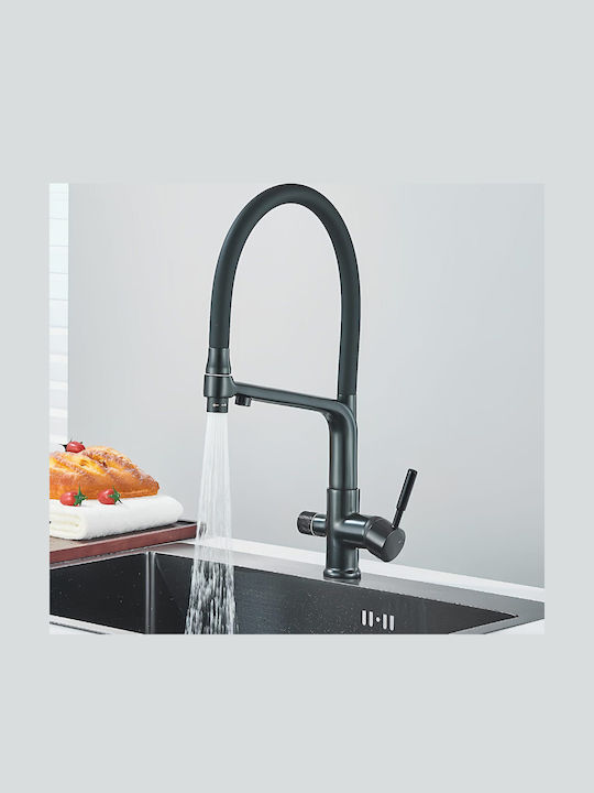 Kitchen Faucet Counter Flexible Black