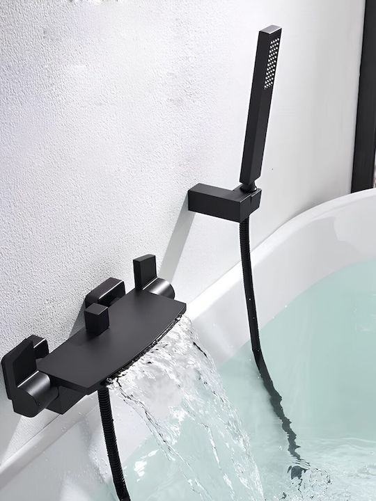 Mischen Badewannenarmatur Komplettes Set Schwarze