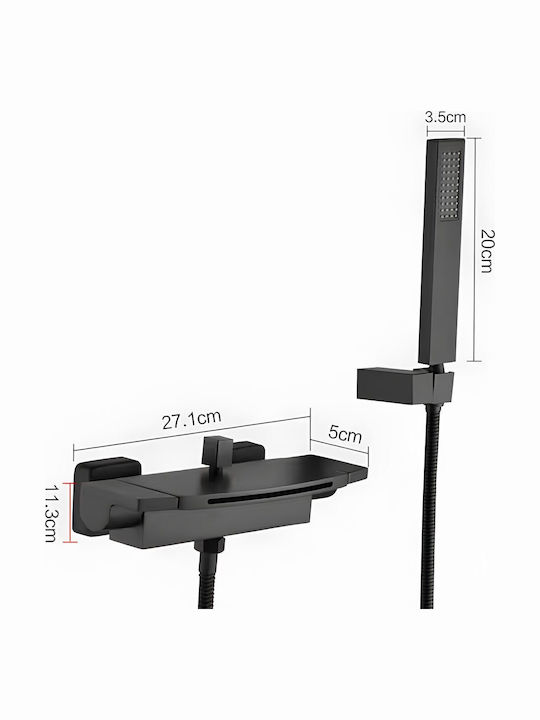 Mischen Badewannenarmatur Komplettes Set Schwarze