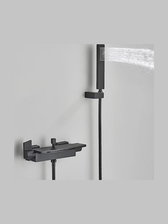 Mischen Badewannenarmatur Komplettes Set Schwarze