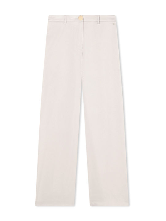 Damen Hochgeschnittenes Stoffhose in Regulärer Passform Beige