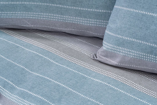 Beauty Home 12373 Super-Doppel Set 4 Stück 170x200+32cm mit Gummibettlaken Grau