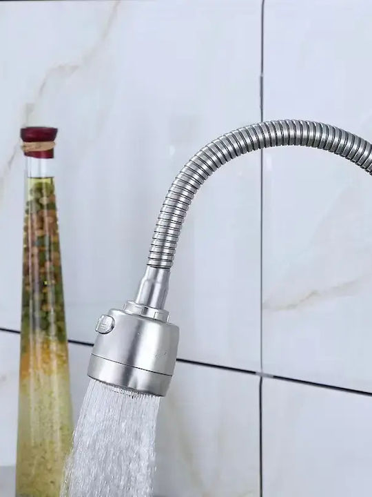 Landsh Kitchen Faucet Wall Mounted with Spiral Inox Silver
