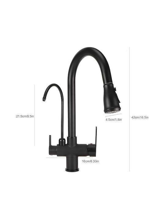 Landsh Poly713 Kitchen Faucet Counter with Pull-Out Spray Silver