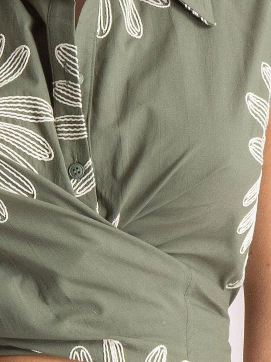 Sleeveless Women's Khaki Shirt