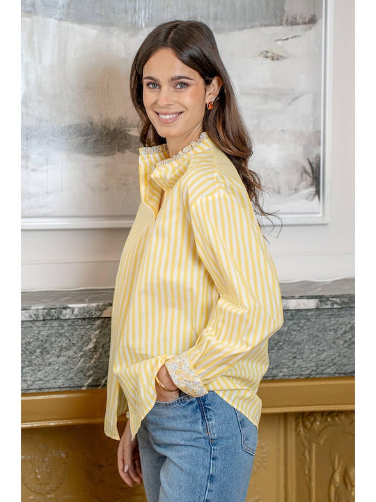 Μακρυμάνικο Γυναικείο Πουκάμισο Yellow