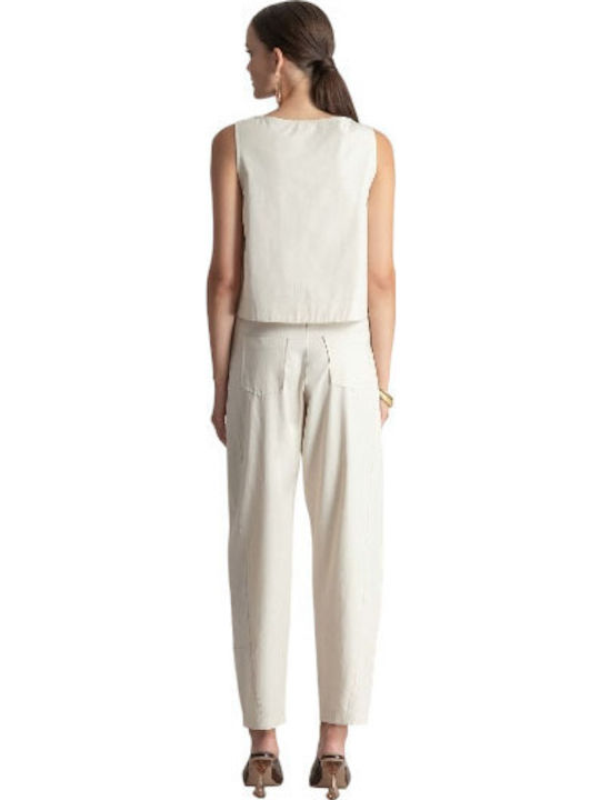 Moutaki Women's Fabric Trousers Beige
