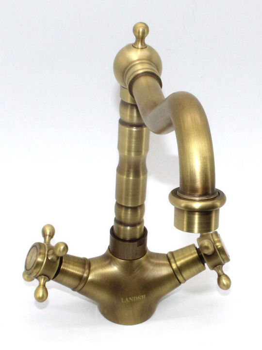 Landsh Retro Tall Copper Mixing Sink Faucet