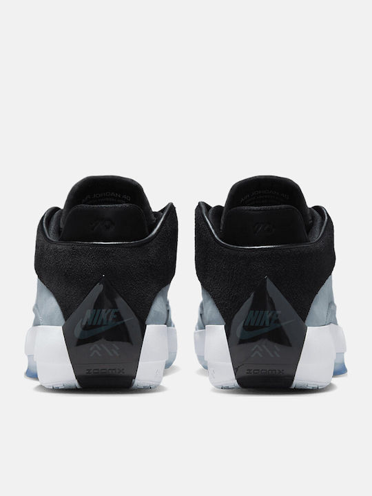 Air  40 Blue Suede Low Basketball Shoes Light Armory Blue Anthracite Black