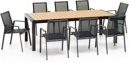 Ausziehbarer Ανθρακι 295+70x100x75cm