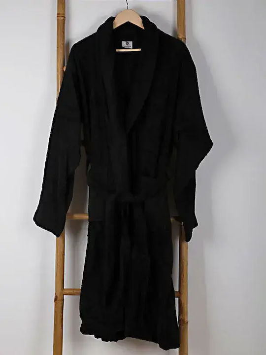Sunshine Sato Bathrobe with Collar Black