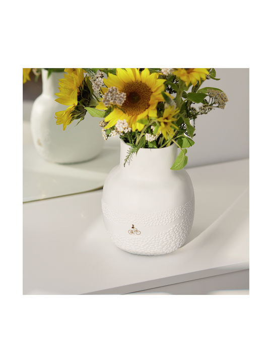 Raeder Decorative Porcelain Vase Picture Stories Gold 3x3xH18cm