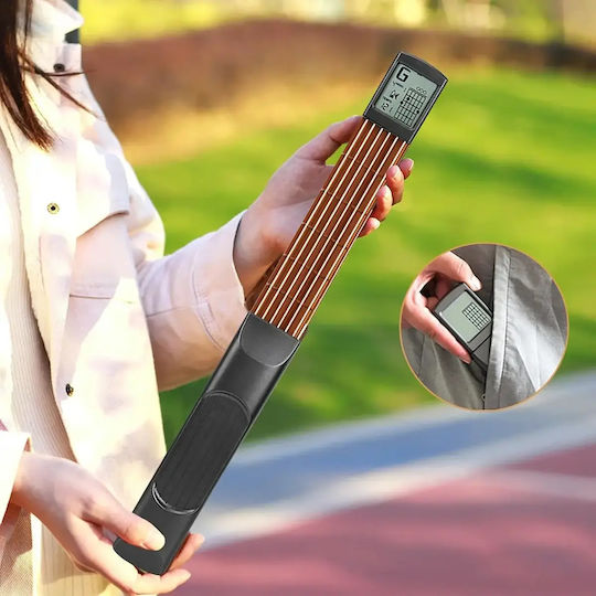 Antrenor Digital de Acorduri Chitară Zola Ecran Rotativ Funcție Metronom Corzi de Oțel 6 Taste Alimentare cu Baterie 310 × 50 × 35 Mm