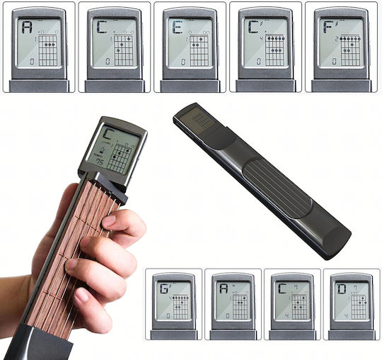 Antrenor Digital de Acorduri Chitară Zola Ecran Rotativ Funcție Metronom Corzi de Oțel 6 Taste Alimentare cu Baterie 310 × 50 × 35 Mm