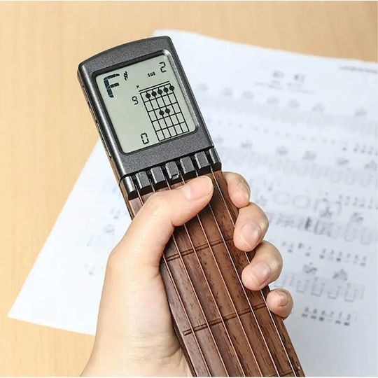 Antrenor Digital de Acorduri Chitară Zola Ecran Rotativ Funcție Metronom Corzi de Oțel 6 Taste Alimentare cu Baterie 310 × 50 × 35 Mm