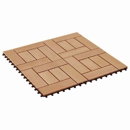 vidaXL Material for Garden Flooring from Wood 30x30cm 11 Pieces