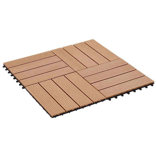 vidaXL Wood Garden Flooring Material 30x30cm 11 Pieces