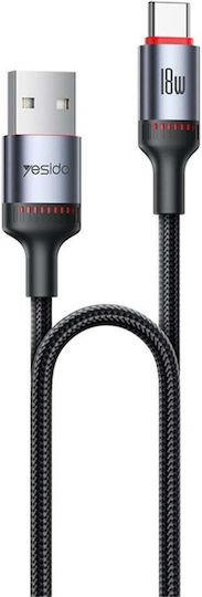 Data Cable Usb To Type-c 18w 1.2m Yesido Black