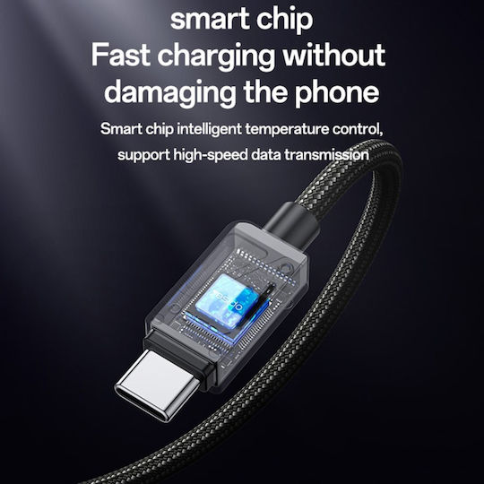 Datenkabel USB zu Type-C QC 18W 3A 480Mbps Nylon Yesido Schwarzes
