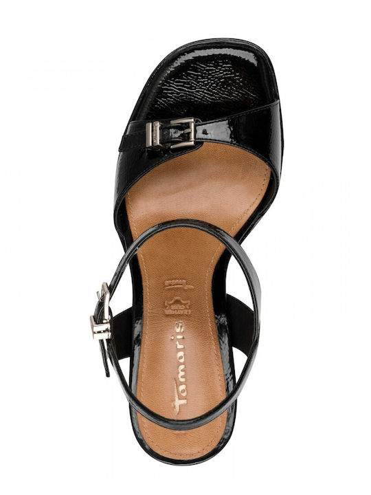 Sandals Made of Black Patent Leather