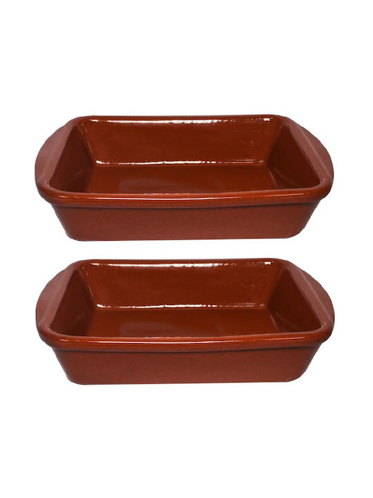 Cok Spain Vas Rectangular Rezistent La Căldură Din Ceramică Cu Capac 26x19cm