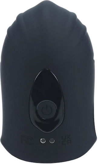 Adjustable Vibrating Silicone Penis Head Stimulator Black