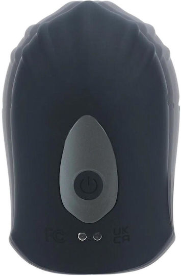 Adjustable Vibrating Silicone Penis Head Stimulator Black