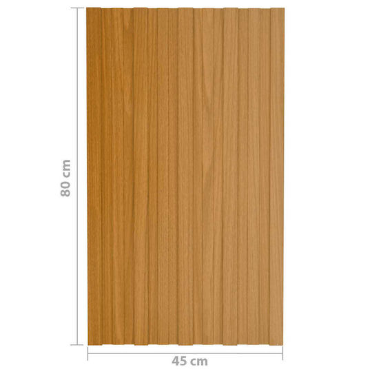 vidaXL Material De Construcție Pentru Garduri De Grădină Din Oțel 80x45x45cm 12 Bucăți Maro