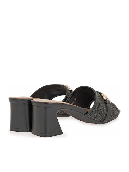 Mules with Low Heel in Black Colour