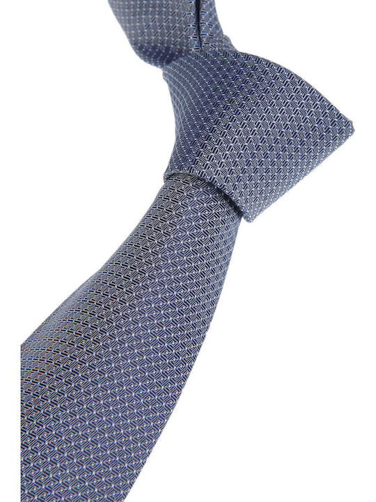 Manetti Men's Silk Tie with Printed Pattern in Blue Color