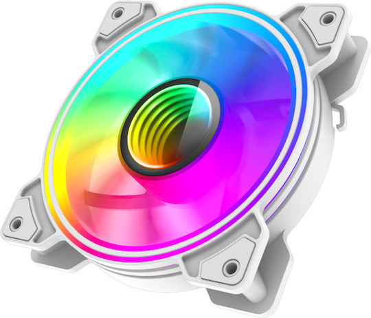 GameMax Case Fans 120mm (1200rpm) with RGB Lighting and 3-Pin Connection White