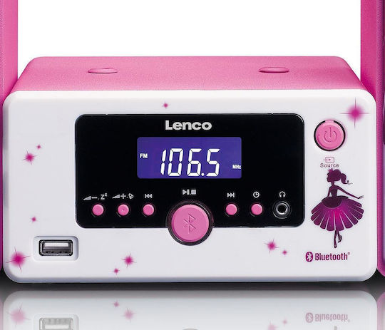 Lenco Ηχοσύστημα 2.0 MC-020 MC-020P 10W με Digital Media Player, WiFi και Bluetooth Ροζ