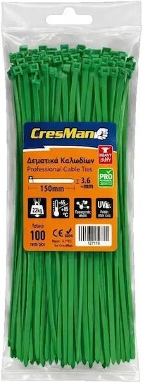 Cresman Cable Ties Plastic 150mm x 3.6mm in Green Color (100 pcs)