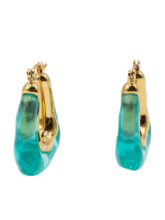 Poco Loco Earrings Hoops Made of Gold Plated Steel