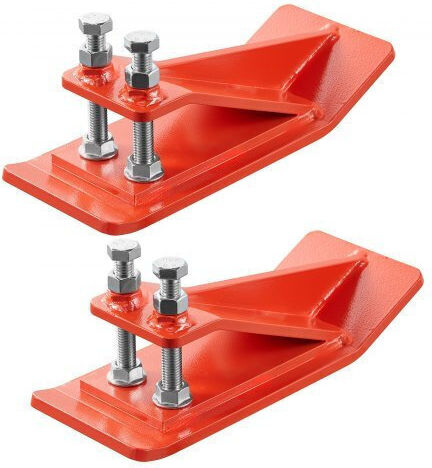 Vevor Tractor Bucket Protector 2 Pieces Heavy Duty Edge Protectors Steel Edge Protection Device Anti Slip Function Double Hex Nuts Bolts Snow Leaf Removal Gravel Dispersion Orange