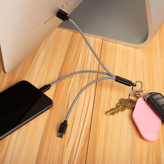 Kikkerland USB to Type-C / Lightning Cable Multicolour (US252)