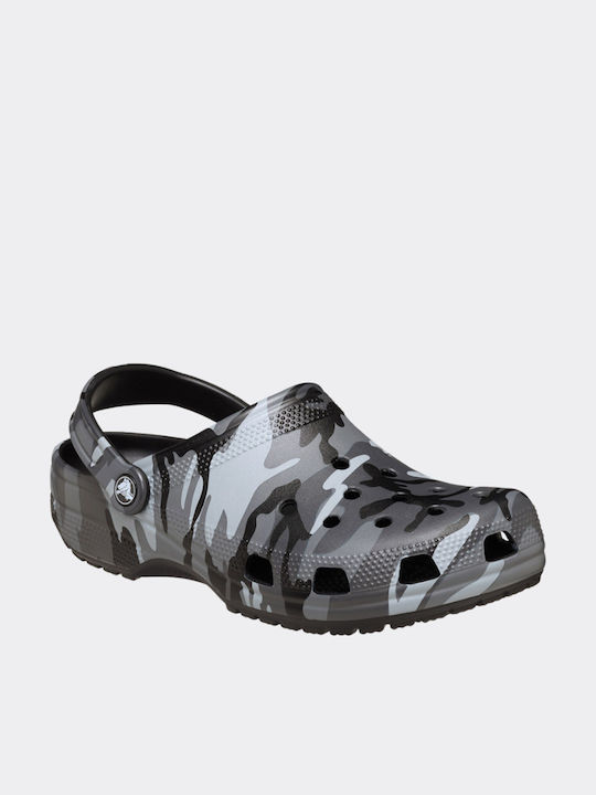 Crocs Classic Camouflage Holzschuhe Grau