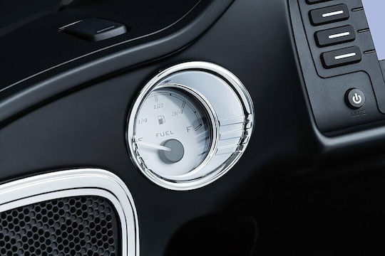 Kuryakyn Set Of Fuel And Battery Voltage Gauge Rings For Harley Davidson '15 '19 Fltr Road Glide Chrome Tri-Line Fuel And Voltage Bezels Chrome