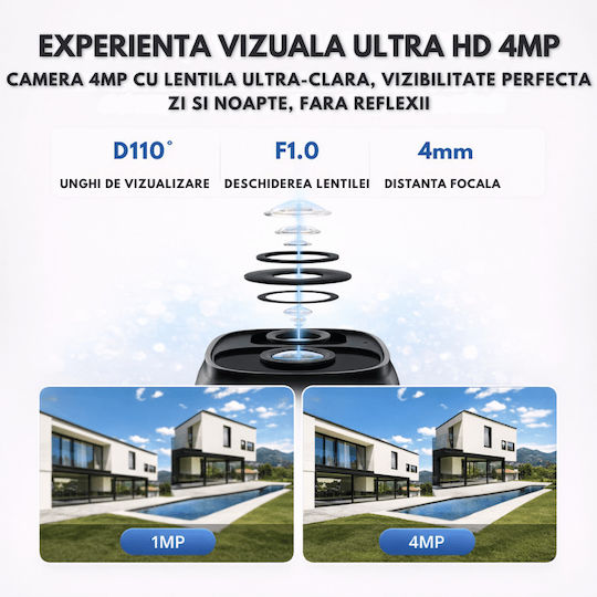 Vstarcam Cameră de Supraveghere IP 4G Full HD+ 4MP Rezistentă la Apă cu Baterie și Difuzor
