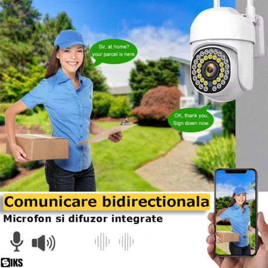 Cameră Supraveghere IP Wi-Fi Full HD+ 3MP Impermeabilă cu Comunicare Bidirecțională