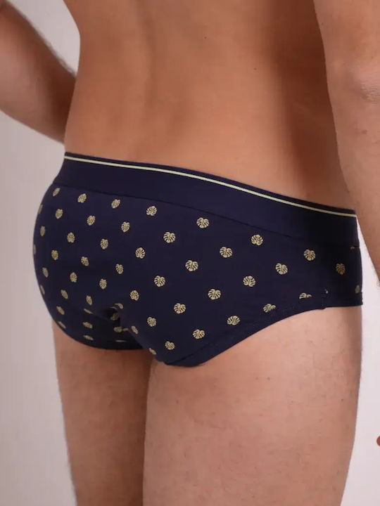 Men's Slip Blue Printed