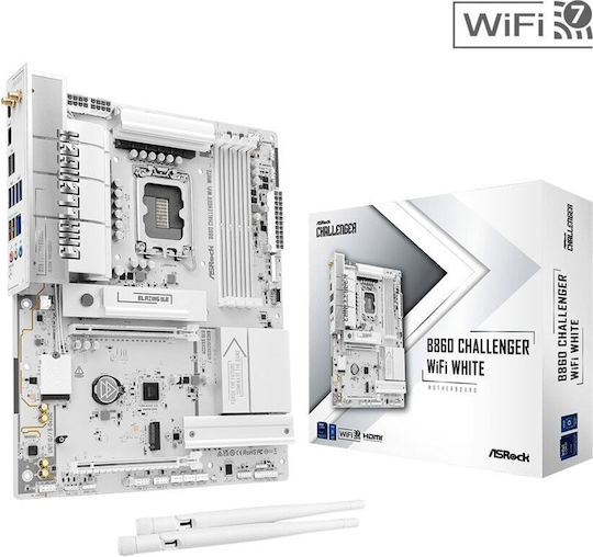 ASRock B860 Challenger WiFi White Motherboard ATX with Intel 1851 Socket 90-MXBUB0-A0UAYZ
