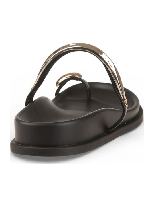 Damen Flache Sandalen Schwarz