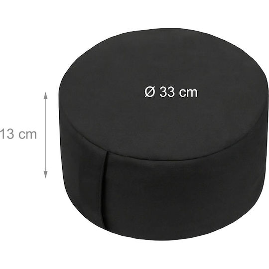 Yoga Meditation Cushion Relaxdays Round Cotton & Buckwheat 13 X 33 Cm Black 10051170_46