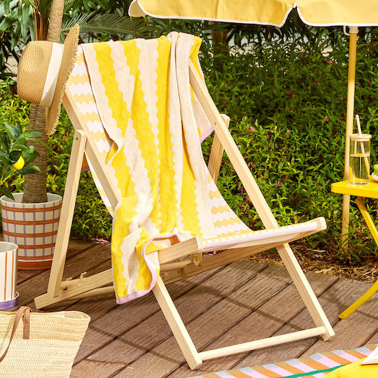Cotton Yellow Beach Towel 150x70cm