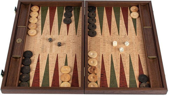 Manopoulos Piese de Joc din Lemn Naturale pentru Backgammon Lucrate Manual Albastre Roșii Verzi