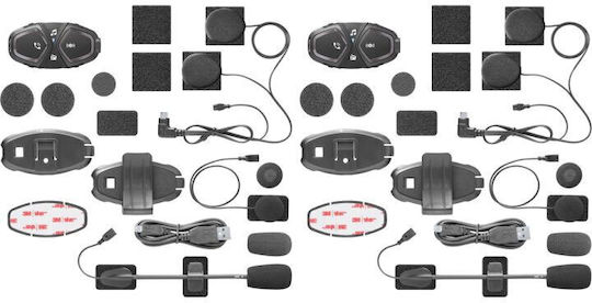 Interphone Active HD Ενδοεπικοινωνία Διπλή για Κράνος Μηχανής με Bluetooth